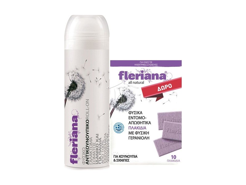 Fleriana Roll-on 100ml + εντομοαπωθητικά πλακίδια 10 Pcs
