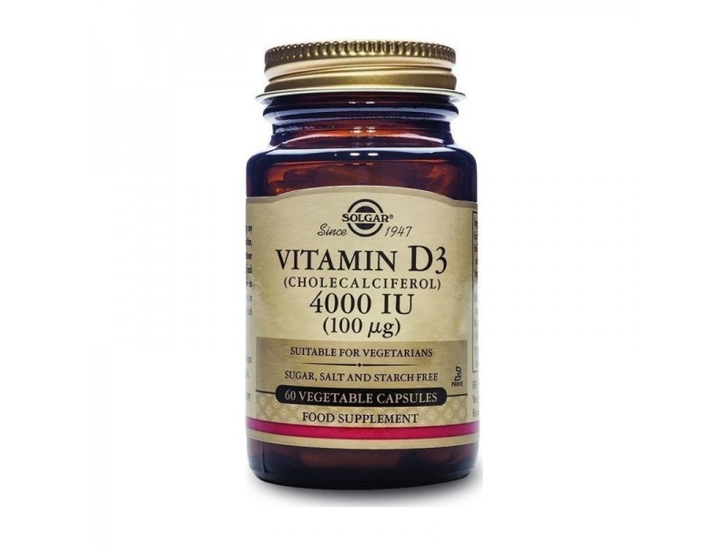 Solgar Vitamin D3 4000iu 60 Vegetable Caps