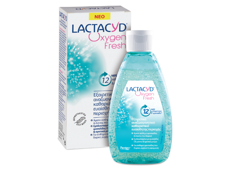 Lactacyd Oxygen Fresh Αναζωογονητικό gel καθαρισμού της ευαίσθητης περιοχής 200ml