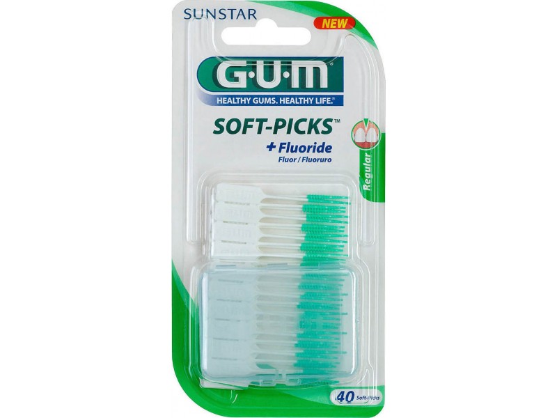 GUM 632 Soft Picks Regular Fluoride + Πρακτική Θήκη Μεταφοράς40τμχ