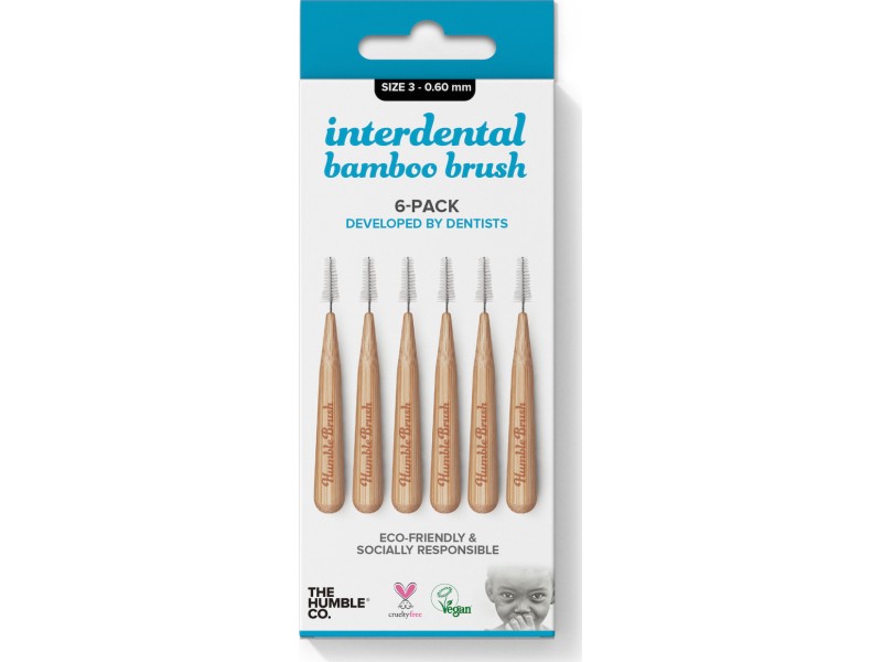 The Humble Co. Interdental Bamboo Brush Size 3 - 0.60 mm Μπλε 6τμχ