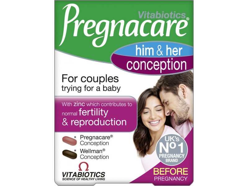 Vitabiotics Pregnacare His & Her Conception Dual Pack 2 x 30 ταμπλέτες