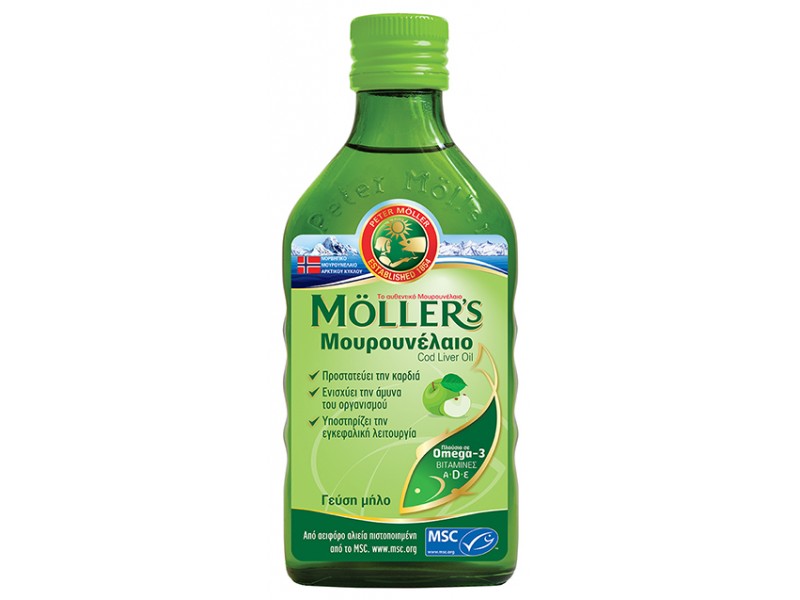 MOLLERS Μουρουνέλαιο 250ml Μήλο