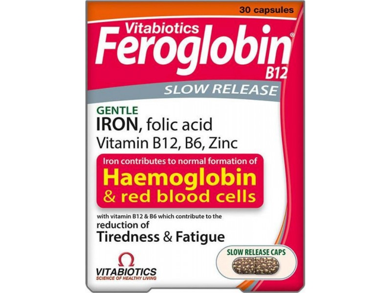 Vitabiotics Feroglobin Slow Release 30 κάψουλες