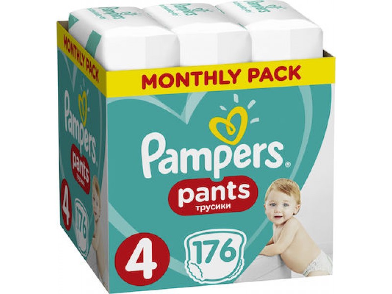 Pampers Pants No 4 (9-15kg) Monthly Pack 176τμχ
