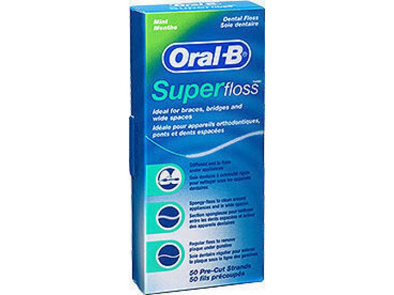 Oral-B Super Floss Οδοντικό Νήμα με Γεύση Μέντα 50m 50τμχ