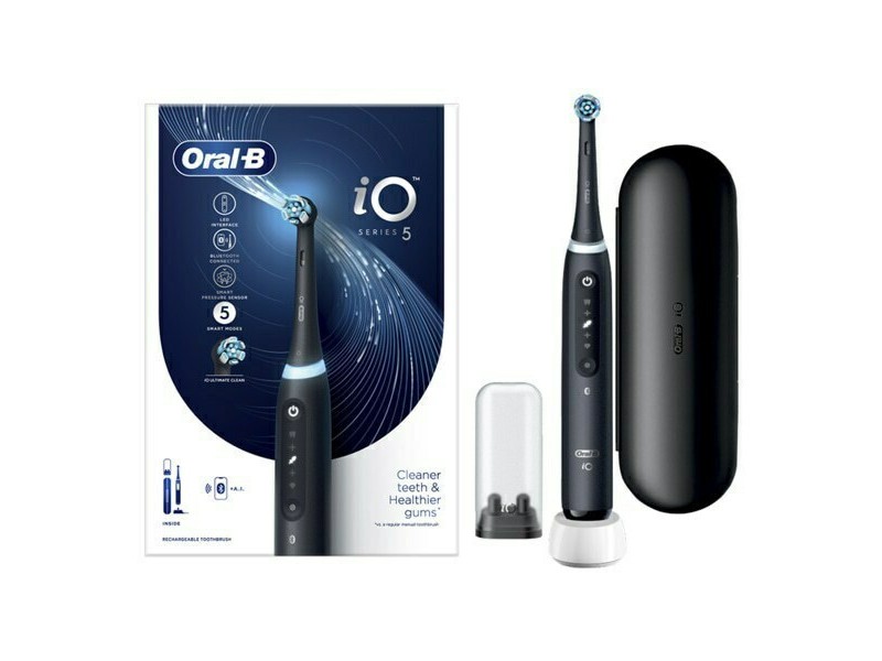 Oral-B IO Series 5 Ηλεκτρική Οδοντόβουρτσα με Αισθητήρα Πίεσης και Θήκη Ταξιδίου Black