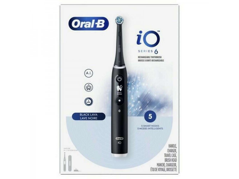 Oral-B iO Series 6 Ηλεκτρική Οδοντόβουρτσα με Αισθητήρα Πίεσης Black Lava