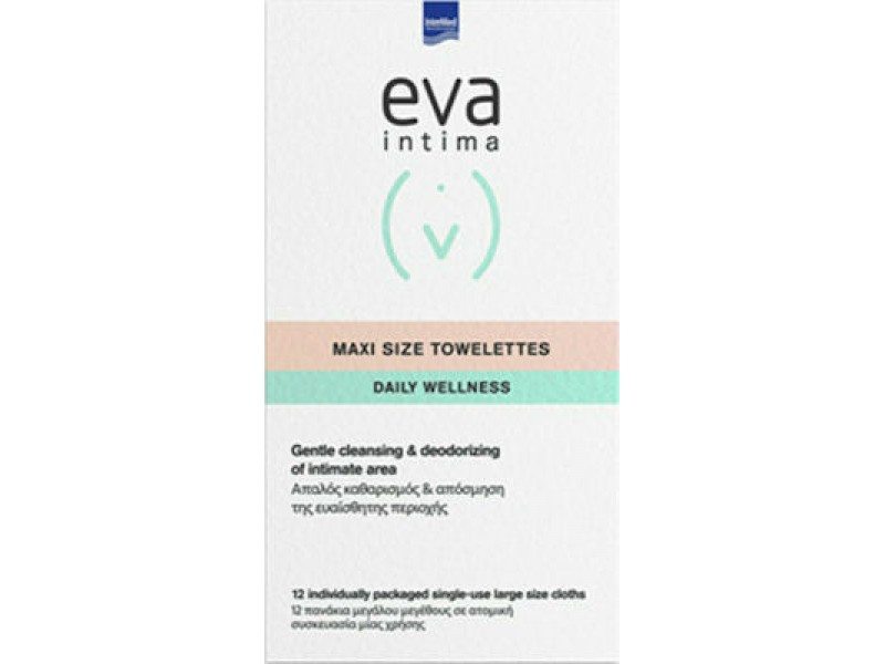 Intermed Eva Intima Daily Wellness Maxi Size Μαντηλάκια Καθαρισμού 12τμχ