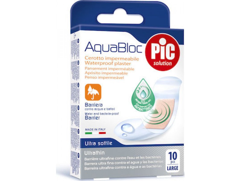 Pic Solution Aδιάβροχα και Αποστειρωμένα Αυτοκόλλητα Επιθέματα Aqua Bloc Antibacterial 25 x 72 mm 7.2x2.5cm 10τμχ